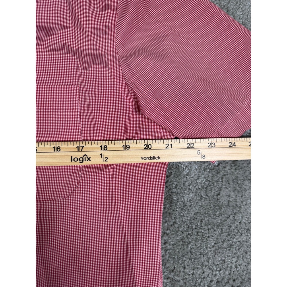 Chick-Fil-A Team Style Oobe Men Red Gingham Button Down Shirt Short Sleeve Med. - Picture 4 of 8